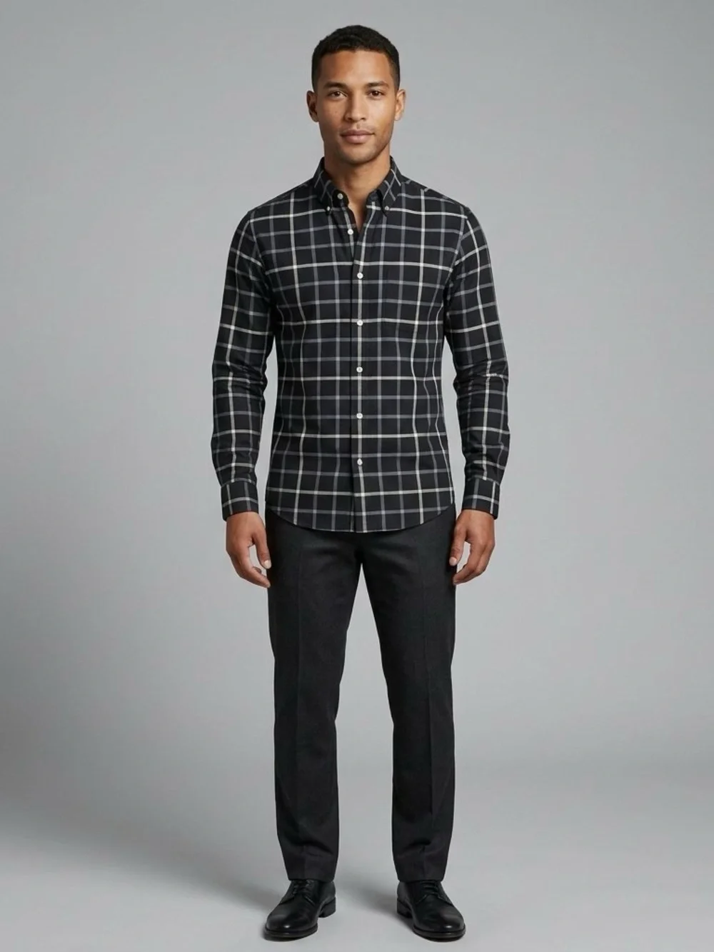J.Crew Men's Flex Oxford Slim Fit Button Down Shirt Plaid Navy L VGUC